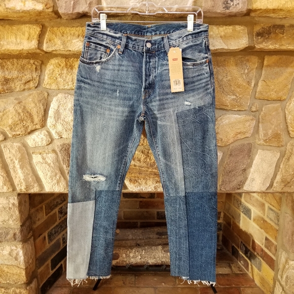 Levi's 501 Straight Leg Crop Ankle Jeans W28 L27 - Picture 2 of 8